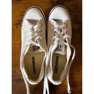 Converse All Star White Canvas Low Cut Sneakers Womens Size 7 Lace Up